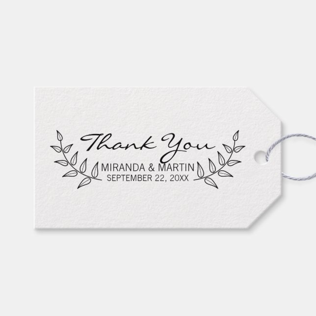 Étiquettes-cadeau Rustic Laurels Wedding Favor (Devant (Horizontal))