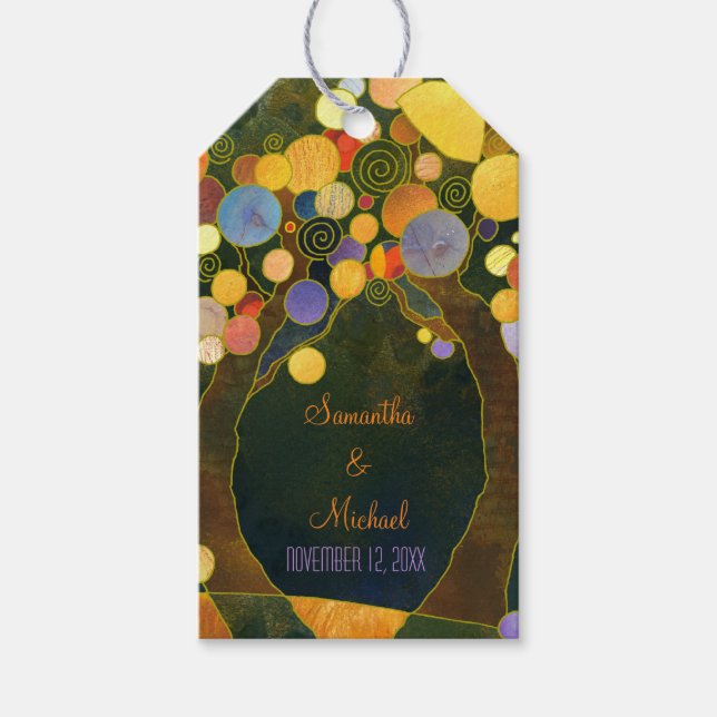 Étiquettes-cadeau Rustic Love Trees Mariage Merci (Devant)