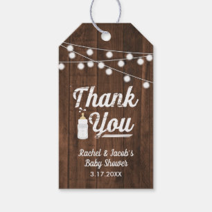 Étiquettes-cadeau Rustic Un bébé brasse du Baby shower