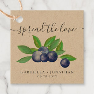 Étiquettes Cadeau Rustique Étaler Le papier Kraft Love Blueberry Jam
