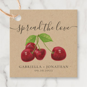Étiquettes Cadeau Rustique Étaler Le papier Kraft Love Cherry Jam