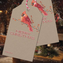 Rustique Kraft Red Cardinal Berries Joyeux Noël
