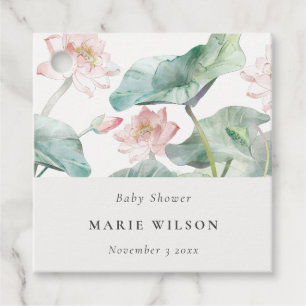 Étiquettes Cadeau Rustique moderne Pastel Blush Baby shower Nénuphar