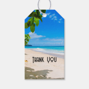 Étiquettes-cadeau Sable de soleil et Surf Tropical Beach Merci
