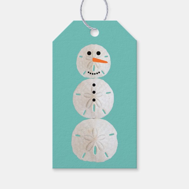 Étiquettes-cadeau Sable Dollar Snowman (Devant)