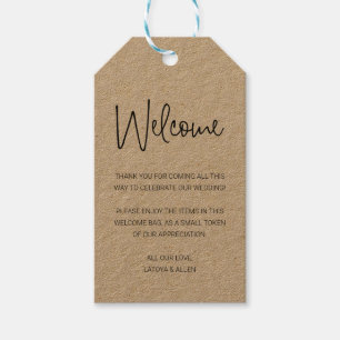 Étiquettes-cadeau Sac Cadeau Rustique De Bienvenue Ou Mariage De Pan