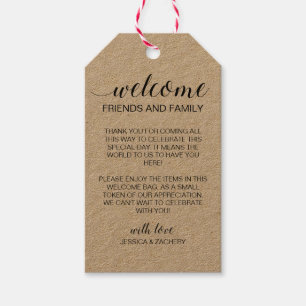 Étiquettes-cadeau Sac cadeau Rustique Mariage de bienvenue