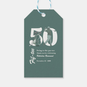 Étiquettes-cadeau Sac Cadeaux de Golf Vert Classique 50e Anniversair