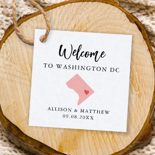 Étiquettes Cadeau Sac d'accueil Mariage de Washington DC couleur