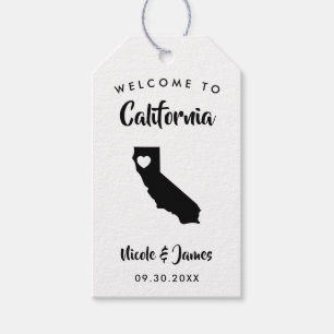 Étiquettes-cadeau Sac de bienvenue du Mariage de Californie