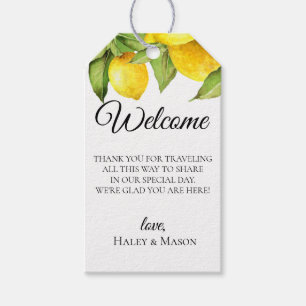 Étiquettes-cadeau Sac de bienvenue du Mariage de verger Citrus