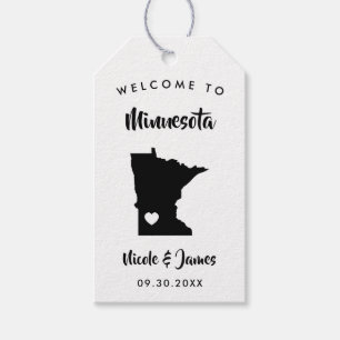 Étiquettes-cadeau Sac de bienvenue du Mariage du Minnesota, Carte
