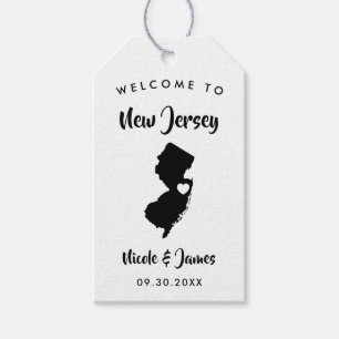 Étiquettes-cadeau Sac de bienvenue du Mariage du New Jersey, carte