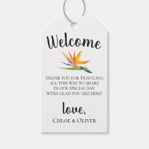 Étiquettes-cadeau Sac de bienvenue Mariage de l'île Botanique