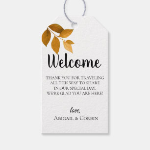 Étiquettes-cadeau Sac de bienvenue pour Mariage forestier d'automne