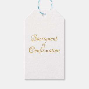 Étiquettes-cadeau Sacrament de la confirmation Golden 3D Look
