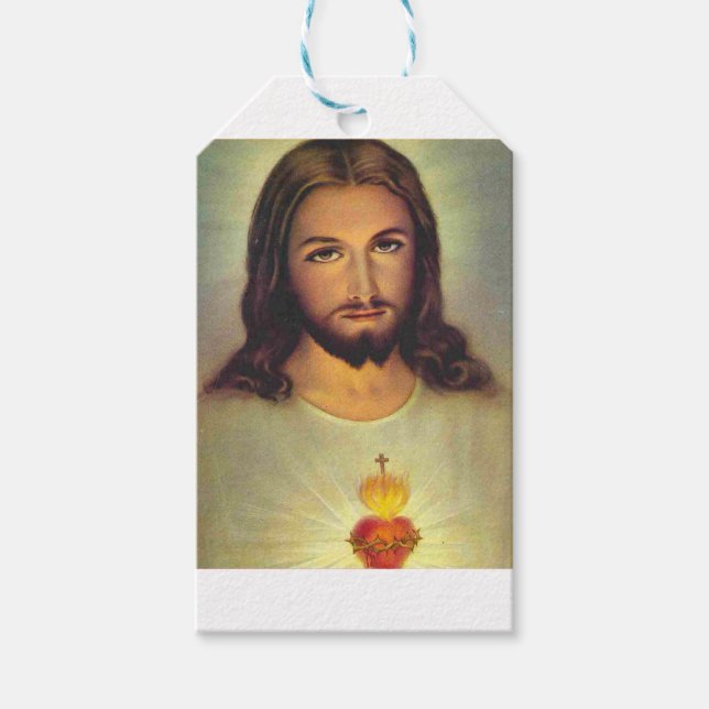 Étiquettes-cadeau Sacré Coeur de Jésus (Devant)