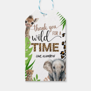 Étiquettes-cadeau Safari Animal Birthday Empreinte de léopard Party