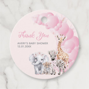 Étiquettes Cadeau Safari animal Blush rose Boho bébé fille douche