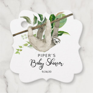 Étiquettes Cadeau Safari Animal Sloth Baby shower Merci