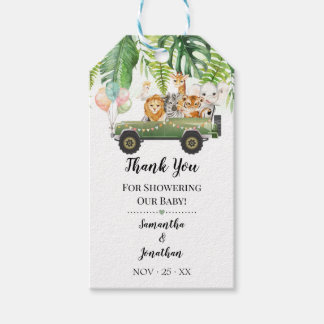 Étiquettes-cadeau Safari Animal Tropical Jungle Baby shower Favorise
