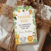Safari Animals Wild One Birthday Thank You