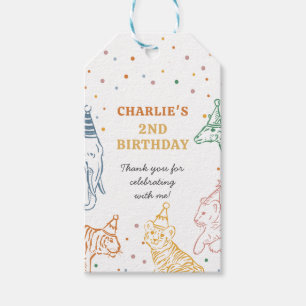 Étiquettes-cadeau Safari Animaux Sauvages 2e Anniversaire