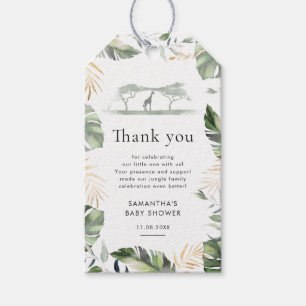 Étiquettes-cadeau Safari Baby shower animal Giraffe Merci