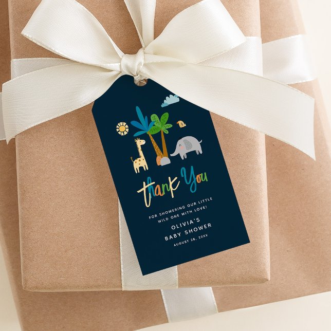 Étiquettes-cadeau Safari Jungle Animal sauvage Un Baby shower Favori (Créateur téléchargé)