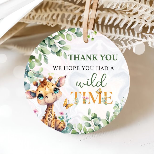 Étiquettes Cadeau Safari Jungle Animaux Anniversaire (Créateur téléchargé)