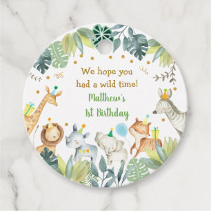 Étiquettes Cadeau Safari Party Animal Jungle Anniversaire