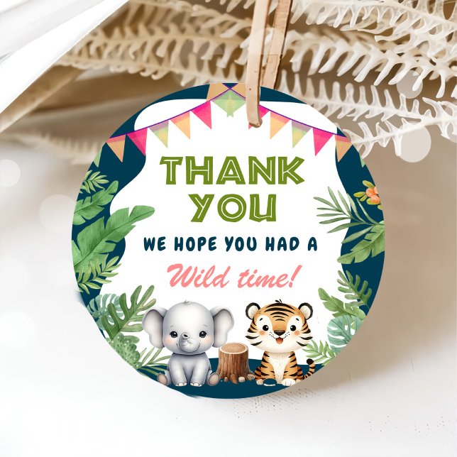 Étiquettes Cadeau Safari Wild One 1er anniversaire (Créateur téléchargé)