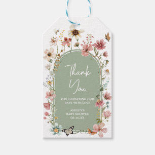 Étiquettes-cadeau Sage Green Baby Bloom Baby shower Favoriser Tags