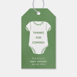 Étiquettes-cadeau Sage Green Bodysuit Baby shower Favoriser les étiq