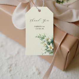 Étiquettes-cadeau Sage Green Lily Valley Elegant Floral