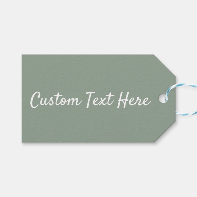 Étiquettes-cadeau Sage Green Soft Pastel couleur unie (Devant (Horizontal))