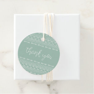 Étiquettes Cadeau Sage Moderne Bohème Merci