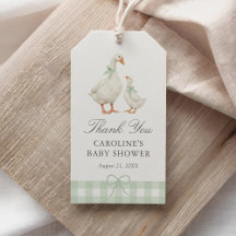 Sage Vert Gingham Silly Goose Baby Shower