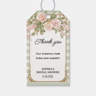 Étiquettes-cadeau Sage Vintage Blush Floral Mariage