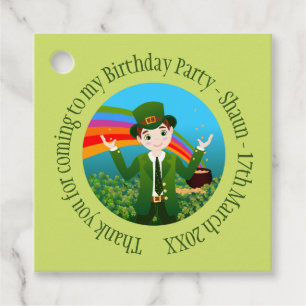 Étiquettes Cadeau Saint Patrick's Birthday Boy Merci