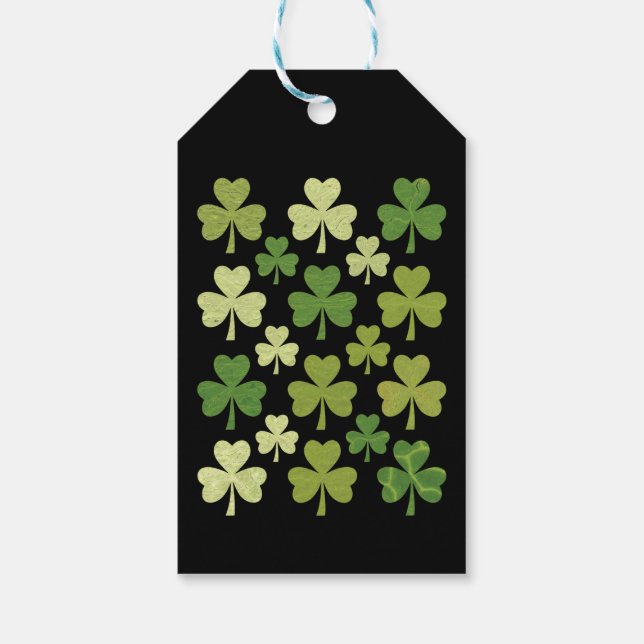 Étiquettes-cadeau Saint Patrick's Day Heart Lucky Clover Shamrock (Dos)