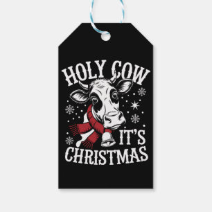 Étiquettes-cadeau Saint Vache C'est Noël Funny Cow Lover Farm