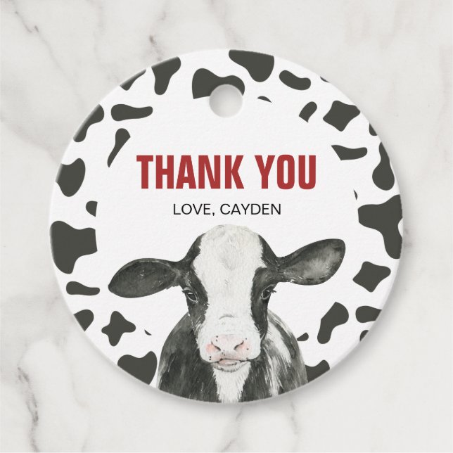 Étiquettes Cadeau Saint Vache Je suis une vache Imprimer la fête d'a (Devant)