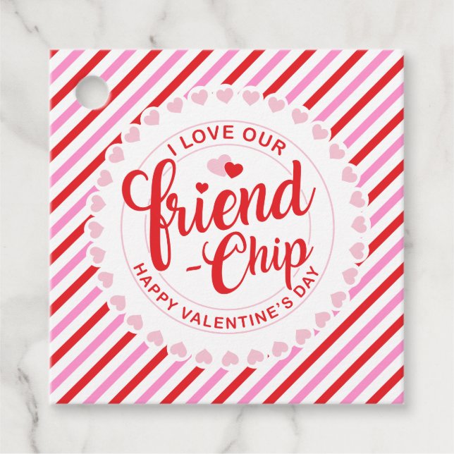 Étiquettes Cadeau Saint Valentin Ami-Chip (Devant)