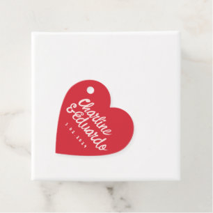 Étiquettes Cadeau Saint Valentin Couple Coeur personnalisé