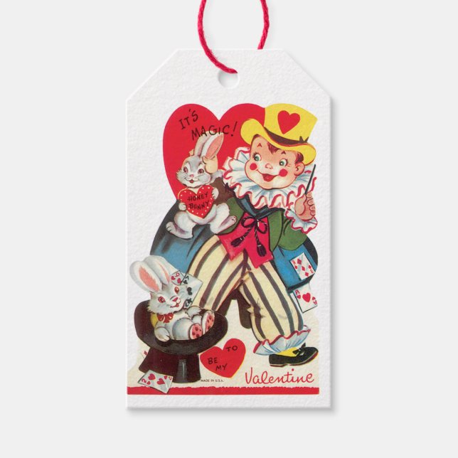 Étiquettes-cadeau Saint Valentin garçon avec Coeur de lapin (Devant)