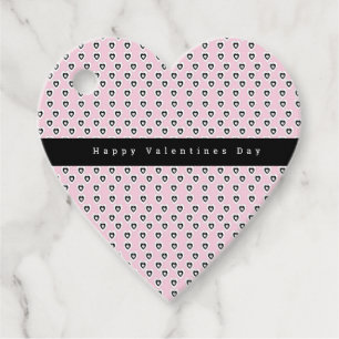Étiquettes Cadeau Saint-Valentin Mini cœurs motif rose noir