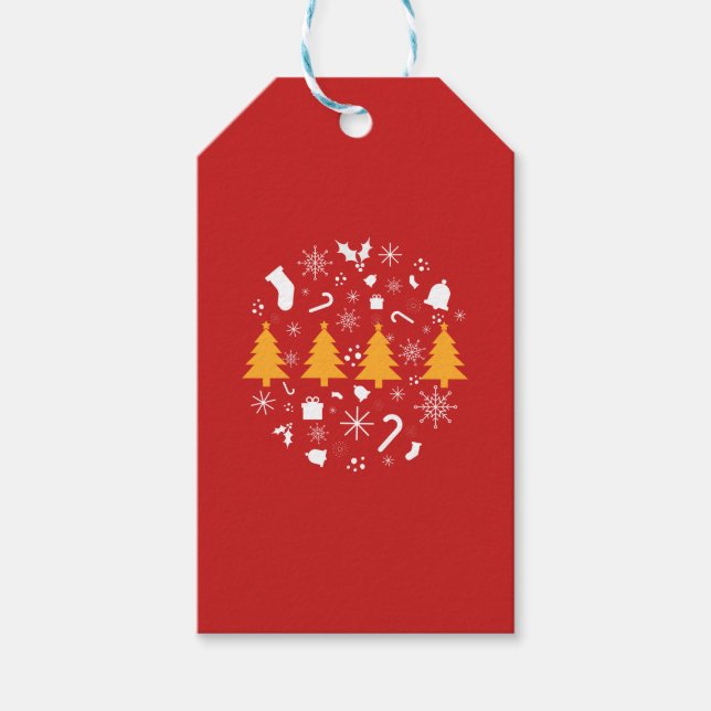 Étiquettes-cadeau Saison de vacances, Joyeux Noël (Devant)
