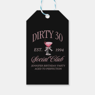 Étiquettes-cadeau Sale 30 Martini Coquette avec un bow
