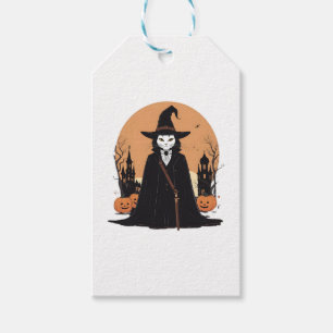 Étiquettes-cadeau Sale mystique Chat noir avec Citrouille
